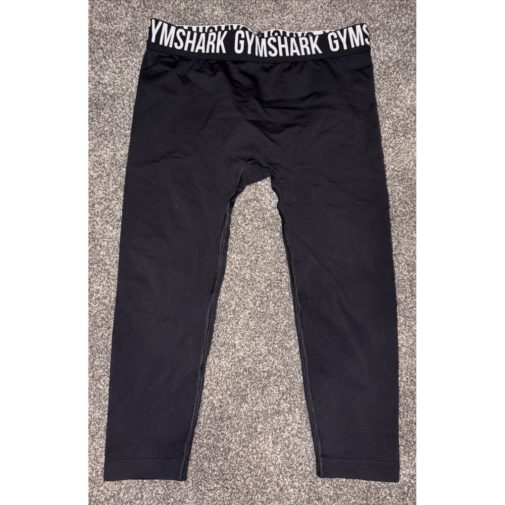 Gymshark Fit Black Seamless Low Rise Leggings Logo Waistband Size Small